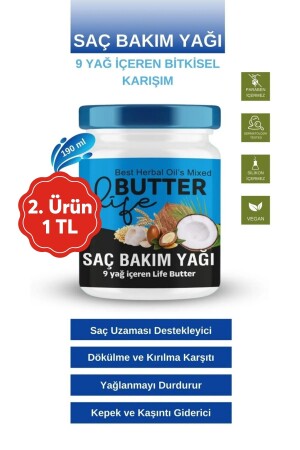 Saç Besleyici Güçlendirici Vitamin Sağlayıcı Saç Bakım Yağı 190 Ml - Life Butter
