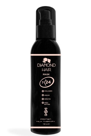 Saç Kremi Maskesi - Isıya Karşı Koruyucu 7-24 Yumuşatıcı Etki - Kolajen, Argan, Keratin, Shea Butter MASK - DIAMOND HAIR