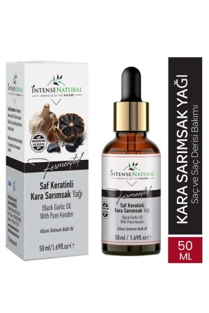 Saf Keratinli Kara Sarımsak Yağı 50 ml Black Garlic Oil With Pure Keratin - İntense Natural