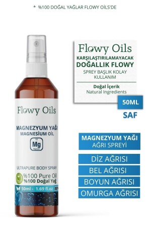 Saf Magnezyum YağıDoğal Bitkisel Sprey Masaj Yağı Magnesium Oil 50ml FLOWT50MLSPRAY1 - 1