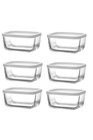 Saklama Kabı Cam Kahvaltılık 6 Lı - Saklama Seti 405 Cc Beyaz lvcub235-3 - Lav