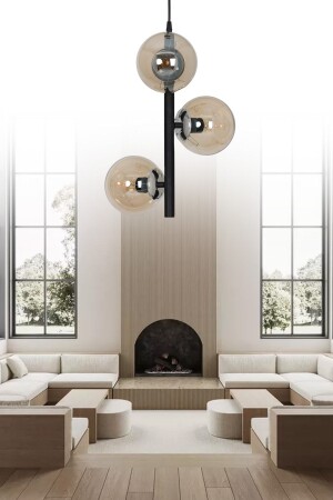 Salkım 3'lü Siyah Modern Avize SEF161 - ŞL Şef Light