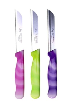 Sas Hausgeräte Marmormuster 3 Farben Set mit 3 Messern - Solingen