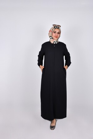 Schlichte tägliche Abaya in voller Länge mit versteckter Knopfleiste - Oktayusta Collection