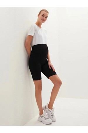 Schwarze Bio-Umstandsleggings mit verstellbarer Taille für Damen - Sahraten