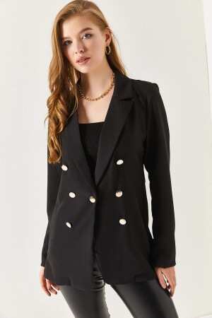 Schwarze Damenjacke mit Knöpfen ARM-20K001151 - Armonika