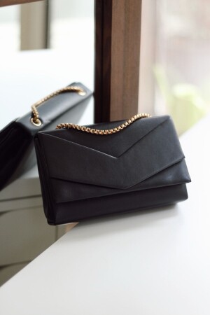 Schwarze Umschlagbox-Umhängetasche für Damen - Moom Bag