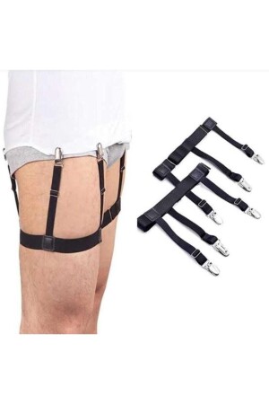 Schwarzer elastischer Hemdhalter SLP1209ASK - Elegans Giyim Aksesuar