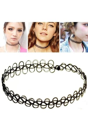 Schwarzes Halsband-Halsketten-Accessoire, stilvolles Geschenk, Ornament-Schmuck - Hbtasarim