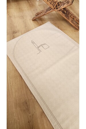 Seccade Naturel Düz Ham Keten - Kabe - Nakış Işleme Yumuşak Iç Dolgulu 70x115 - Altinpamuk