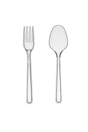 Şeffaf Plastik Kaşık ( 300 Adet ) Şeffaf Plastik Çatal (300 Adet ) - Elif Mağazacılık