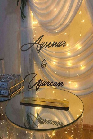 Şeffaf Pleksi Masa Süsü Isimlik - Retrolazer