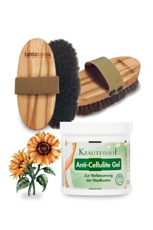 Selülit Karşıtı Doğal At Kılı Fırçası - Anti-cellulite Selülit Jeli 250 ml - Krauterhof