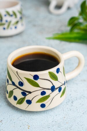 Seramik El Işlemesi Bahar Dalı Kupa Mug BAHAR DALI - İlbay Çini Takı