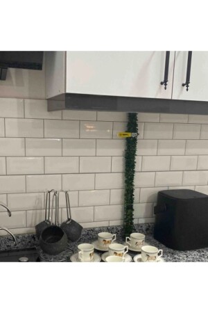 Şerit Yapay Çiçek Doğalgaz Borusu Süsü 7 Metre Telli Taç Sarmaşık Minik Yaprak ( 1 Cm ) - Hanedanev