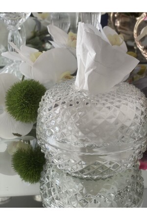 Serviettenhalter aus geschliffenem Kristallglas - dekorasyon garajı