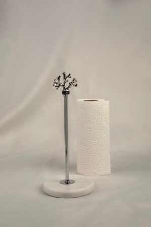 Serviettenhalter Küchenrollenpapierhandtuchhalter Silber Marmor, Metallprofilstange MERALP2024 - MERALP