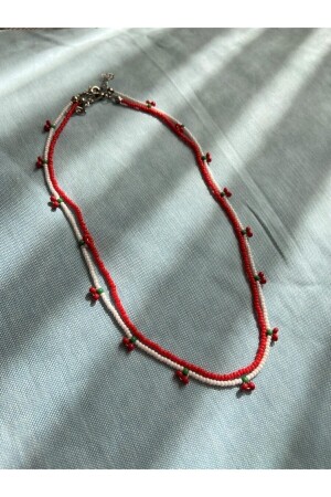 Set aus 2 roten und weißen Kirschperlenketten - Chamis