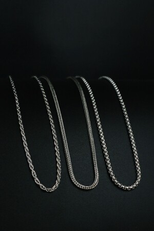 Set aus 3 Halsketten mit gedrehtem Fuchs und gestrickter Kette - Dukkanka