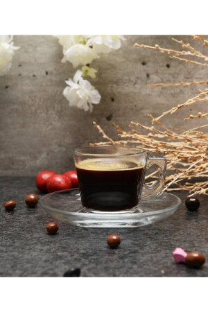 Set mit 6 Vela Espresso-Kaffeetassen aus Glas, 80 cm³, kleine türkische Kaffeegröße p97301b - Paşabahçe
