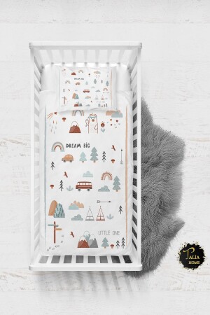 Sevimli Doğa Desenli Bulutlar Bebek Nevresim Takımı Çarşaflı TLABN-057 - Talia Home