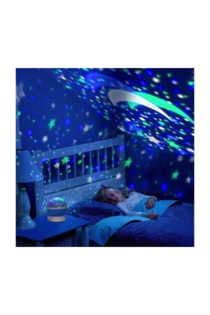 Sge Projektörlü Yansıtmalı Çocuk Bebek Odası Gece Lambası Mavi projektörsgeteknoloji - 2