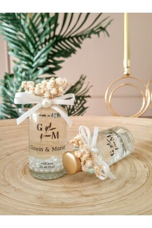 Şık Etiketli Hediyelik Kolonya Şişesi- Cam Şişe Kolonya- Söz- Nişan- Nikah Hediyeliği (15 ADET) - Decorahobi