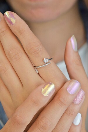 Silberfarbener, dünner Stern-Verbindungsring - Sacce Scarves&Accessories