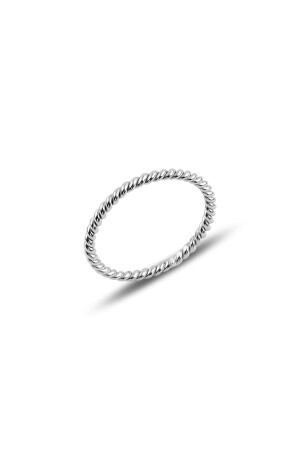 Silberner rhodinierter dünner Ring - Söğütlü Silver