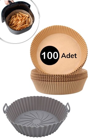 ® Silikon Airfryer Gri Pişirme Matı 20 Cm Ve 100 Adet Pişirme Kağıdı PRA-8322646-8731 - Buffer