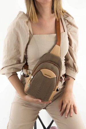 Silver & Polo Nut - Camel Sp959 Kadın Bel Çantası - Silver Polo