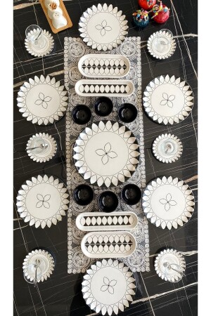 Siyah Elips Model 6 Kişilik 23 Parça Kahvaltı Takımı siyahelips23 - Yiğit Seramik Züccaciye