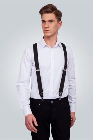 Siyah Erkek Pantolon Askısı - Tudors