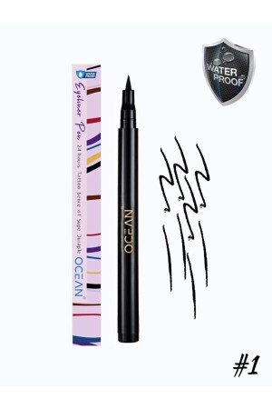 Siyah Eyeliner Likit Kalem Eyeliner Suya Dayanıklı Yoğun Pigmentli - Ocean