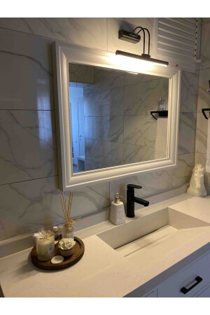 Siyah Kasa Sarı Işık Elektrikli Banyo Duvar Ayna Tablo Aydınlatması Kuğu Aplik Ledli Aplik 0041 - 5