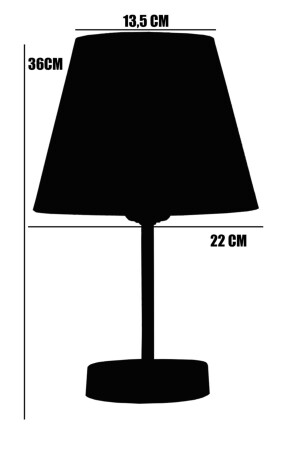Siyah Modern Ikili Yatak Odası Abajur Siyah Ayaklı Masa Lambası ABSabajur-5000Sx2 - 2