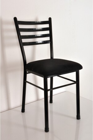 Siyah Mutfak Sandalyesi Retro Sandalye Balkon Sandalyesi Bahçe Sandalyesi(MONTAJLI GÖNDERİM) Siyah Çıtalı Sandalye - 1
