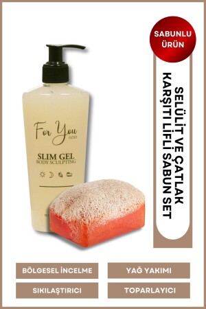 Slim Jel Inceltici - Sıkılaştırıcı - Yağ Yakıcı- Çatlak Karşıtı Ve Selülit Kremi & Kabak Lifli Sabun - For You Gold