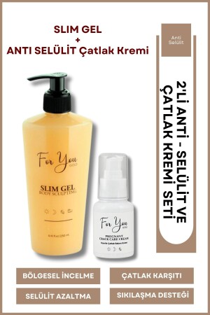 Slim Jel (Slim Gel) Selülit Jeli ve Çatlak Oluşumunu Azaltmaya Yardımcı Çatlak Kremi & Çatlak Seti - For You Gold