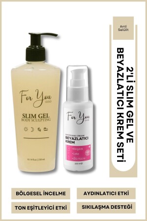 Slim Jel Yağ Yakıcı - Çatlak Karşıtı - Sıkılaştırıcı - Selülit Jeli & Beyazlatıcı Krem - For You Gold
