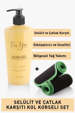 Slimjel Inceltici-yağ Yakıcı-sıkılaştırıcı-çatlak Ve Selülit Jeli 250 ml Kol Korsesi - For You Gold