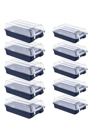 Smartness 10lu Lacivert 5 Kadın & 5 Erkek Ayakkabı Kutusu - Smartware