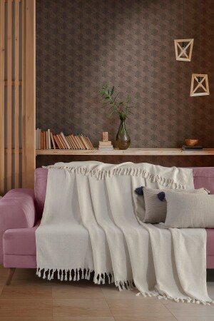 Sofabezug, Sofabezug, Sofaschal, 180 x 210 cm, Baumwolle, Natur-Ecru - Ladynil