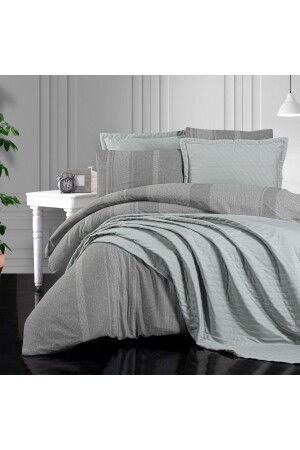 Soho Çift Kişilik Yatak Örtüsü Ve Nevresim Set -7 Parça -gri 3ST677-32906-GRI01 - Schafer