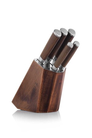 Solide Ahşap Bıçak Seti - 6 Parça Kahve-kah03 1S687-14005-KAH03 - Schafer