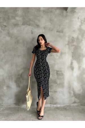 Sommerkleid mit Blumenmuster, Wassermelonenärmeln und Schlitzdetail - Enterstore