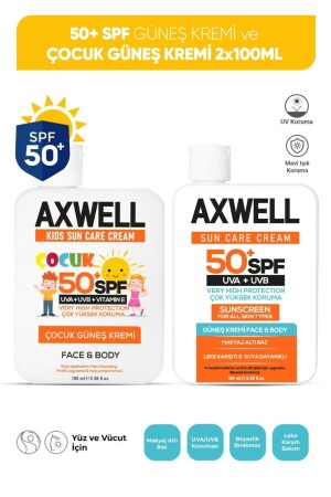 Sonnenschutzset für Erwachsene und Kinder mit Lichtschutzfaktor 50+ - Axwell