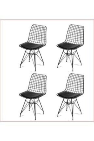 Spezieller Drahtstuhl für Küche, Wohnzimmer, Café, 4er-Set, 15 Stück - ÇELİK SANDALYE MASA