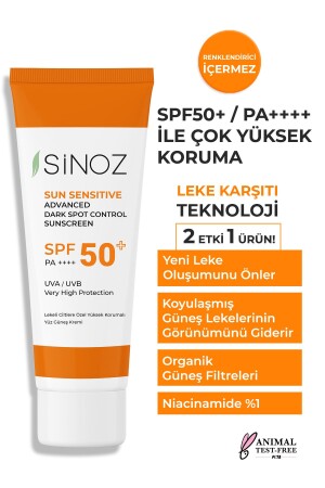 Spf 50 Leke Karşıtı Aydınlatıcı Etkili Yüksek Koruyucu Niacinamide Içeren Yüz Güneş Kremi 50 ml - Sinoz
