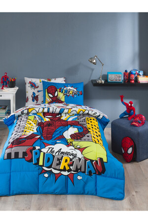 Spiderman New York Tek Kişilik Disney Lisanslı Lastikli Fitted Çarşaf Çocuk Uyku Seti EVTEKSTILI-525643 - 2